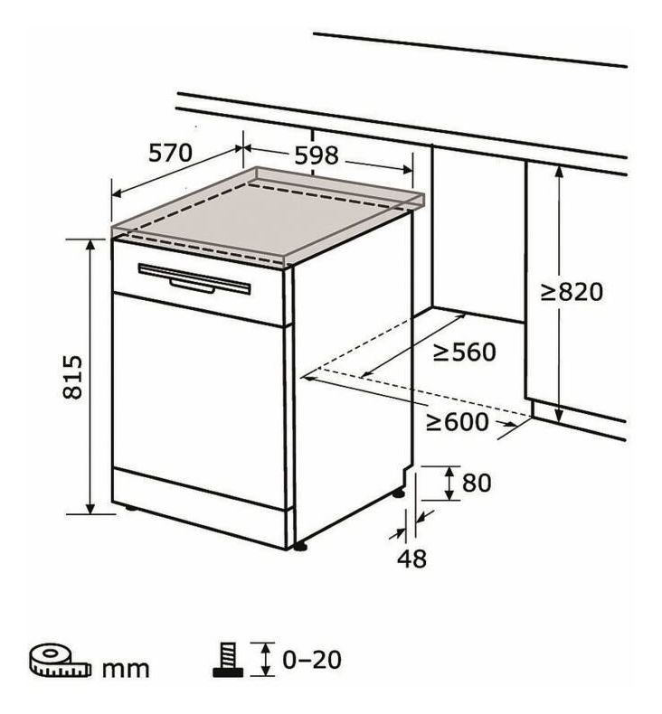 GSP6314-030C 60 cm Geschirrspüler freistehend Leise 14 Maßgedecke 