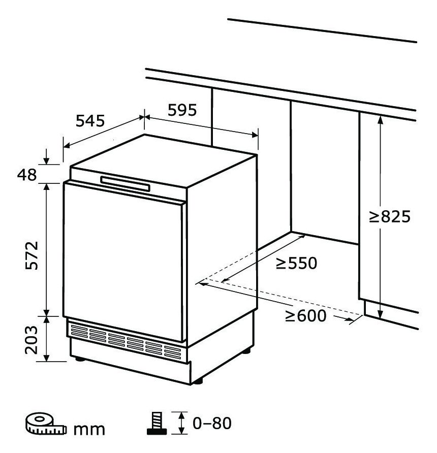 UKS130-4-FE-010D 104 l 82,5 cm Einbaukühlschrank EEK: D 118 kWh Jahr 