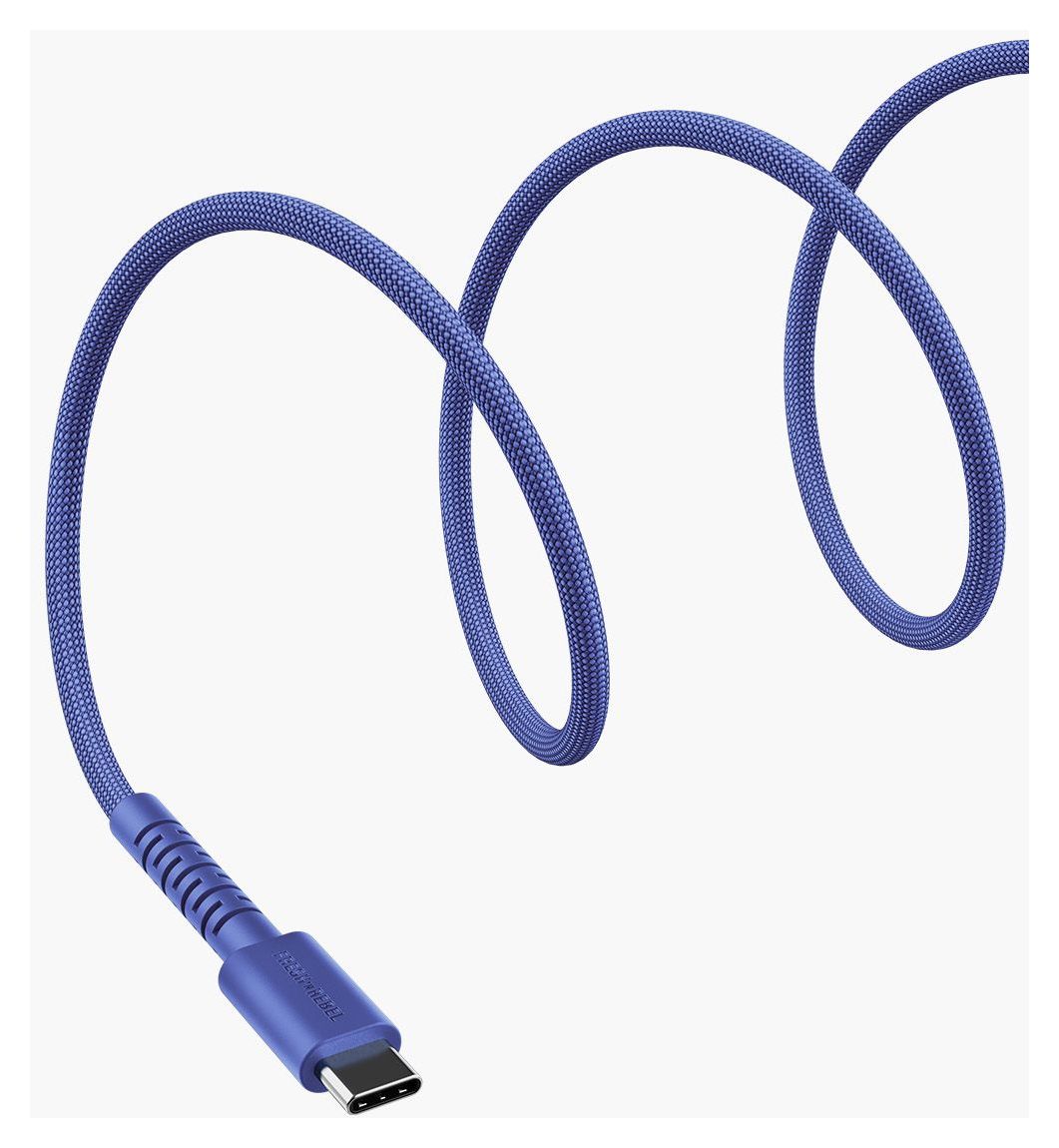 2CCC201TB Rundkabel USB C auf USB C Männlich bis 100 W 2 m  (Blau) 