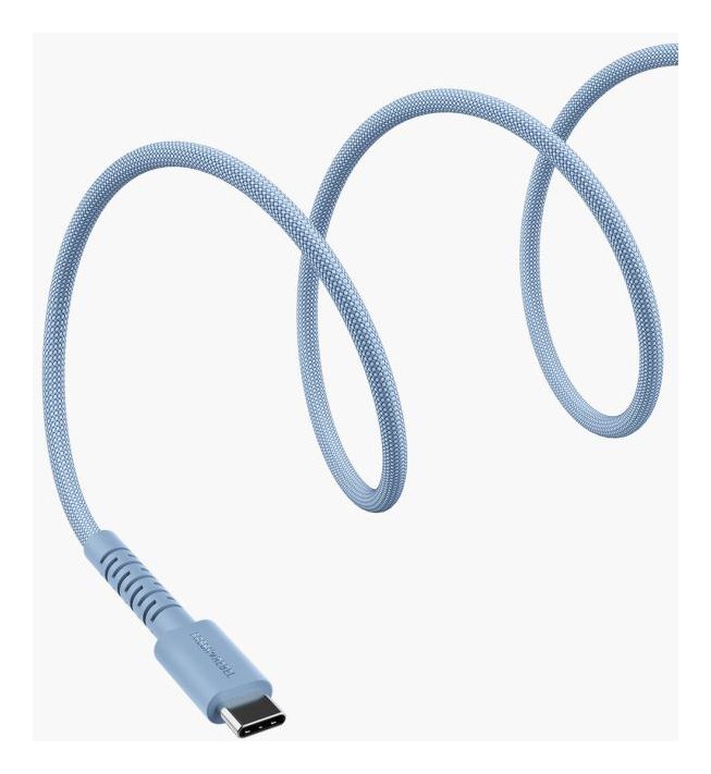 FlexWave Stecker Rundkabel USB C auf USB C bis 100 W 2 m  (Cyan) 