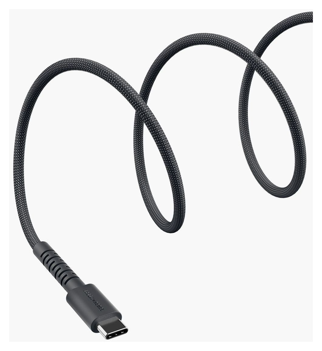 FlexWave Rundkabel Lightning auf USB C Männlich 2 m  (Grau) 