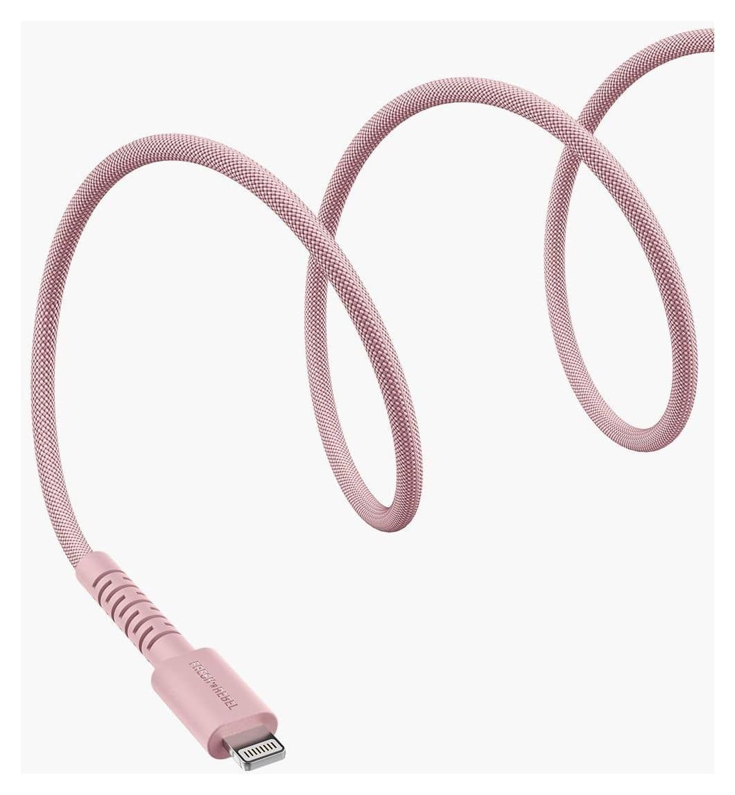 FlexWave Stecker Rundkabel Lightning auf USB C 2 m  (Pink) 