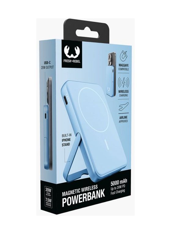 Wireless Magnetic 5000 mAh Powerbank USB Typ-C Kabelloses Laden  (Blau) 
