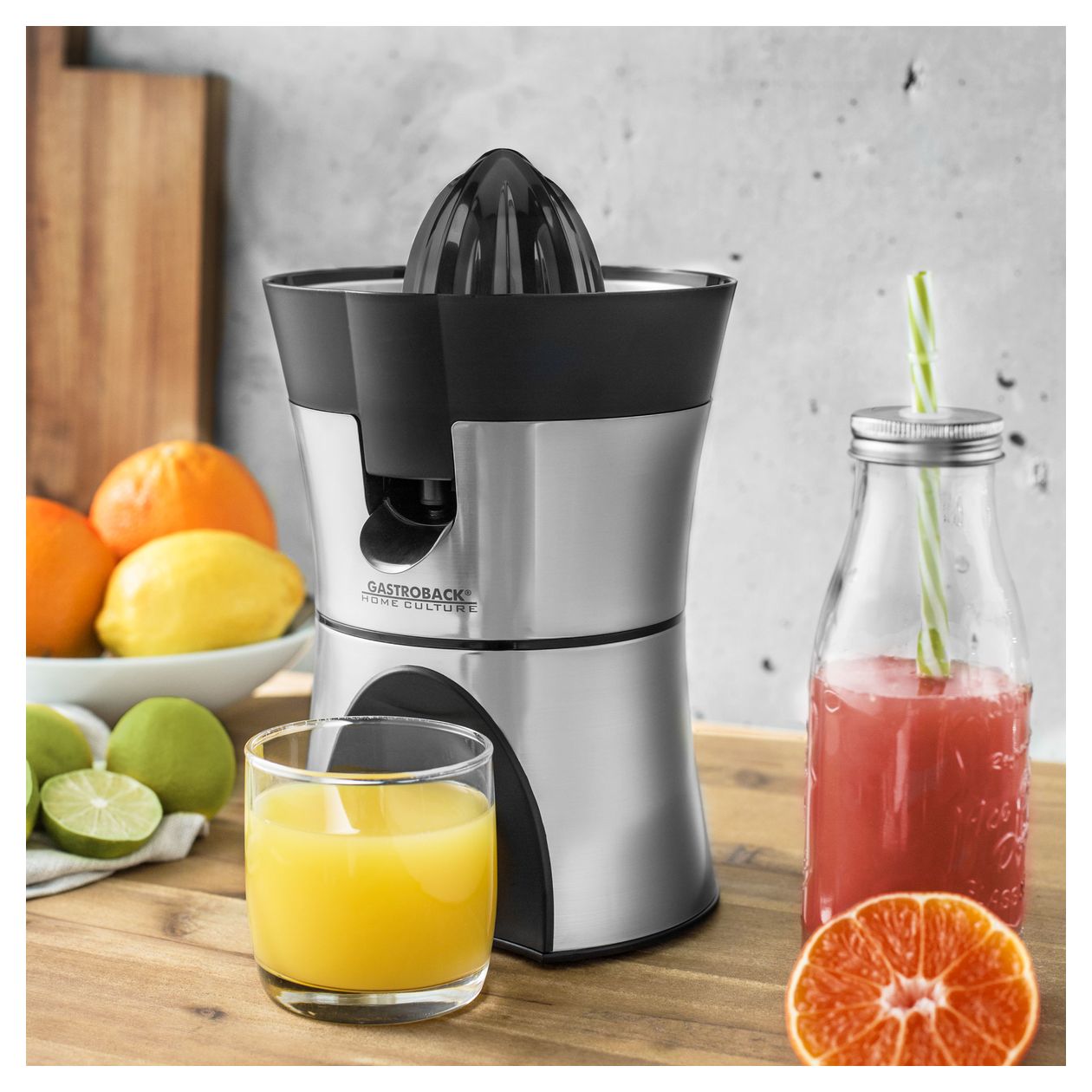 41138 Home Culture Zitruspresse 100 W  (Schwarz, Edelstahl) 