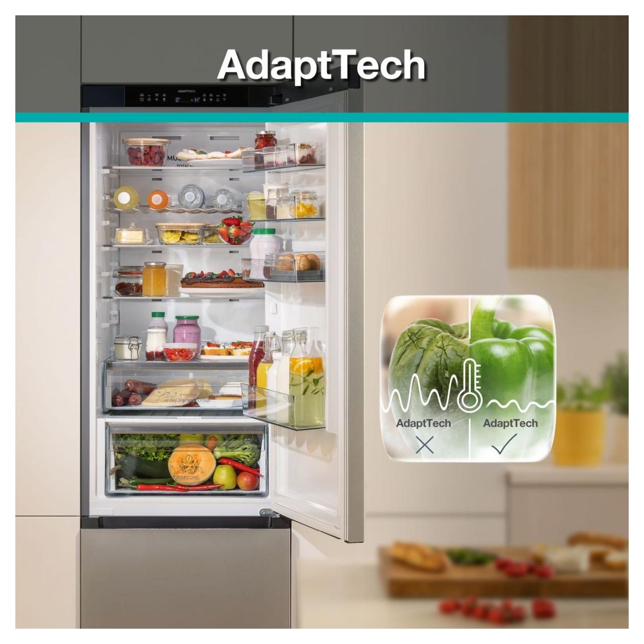 NRB620C6X4WFE 283 l / 130 l Kühl-Gefrierkombi freistehend NoFrost 182 kWh Jahr  (Edelstahl) 