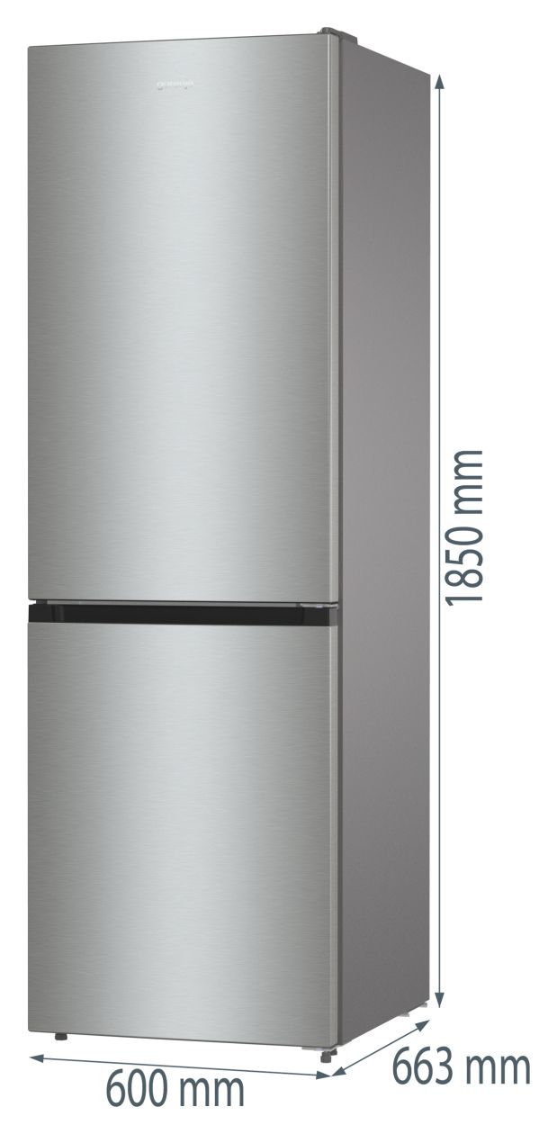 NRC619BSXL4 194 l / 106 l Kühl-Gefrierkombi freistehend 131,95 kWh Jahr  (Grau) 