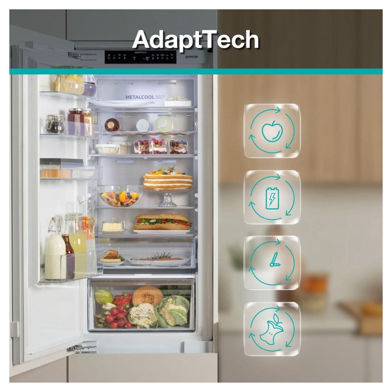 NRKI517D61WF 176 l / 76 l Einbau Kühl-/Gefrierkombination 188 kWh NoFrost 