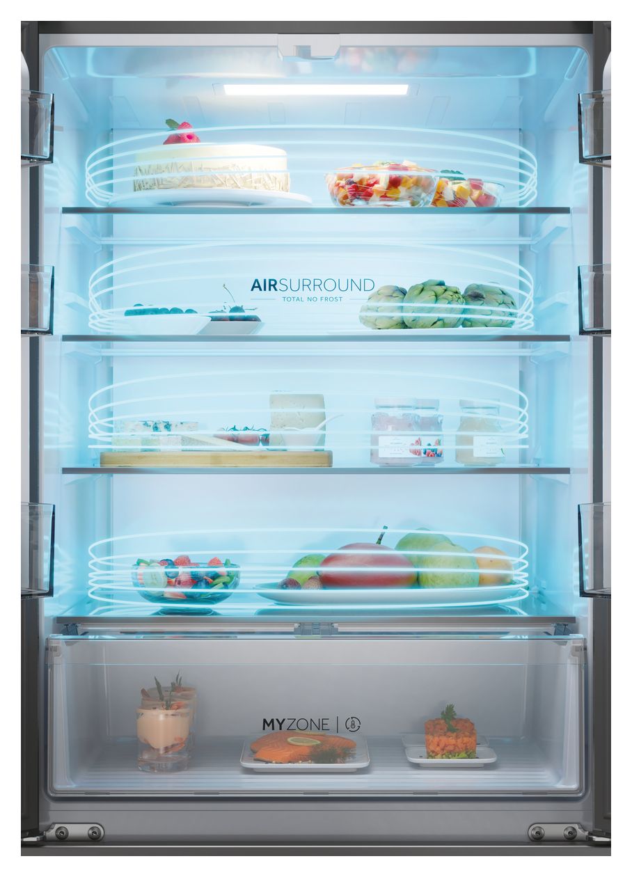 HFR3718ENGB Side-by-Side Kühl-/ Gefrierkombination 262 l / 140 l 287 kWh NoFrost 1775 mm x 700 mm  (Schwarz) 