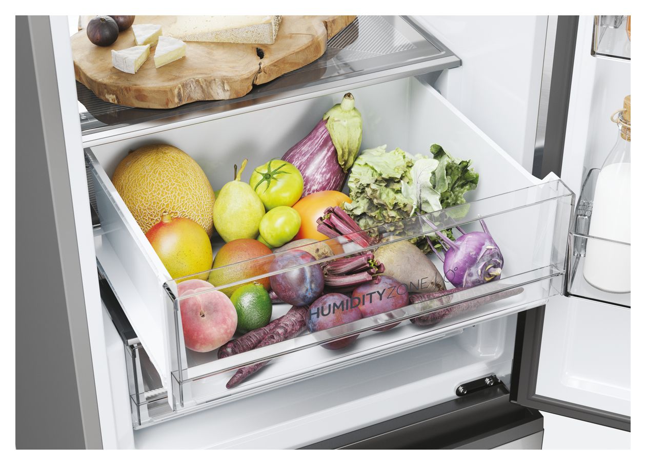 HTW7620ANMG 289 l / 125 l Kühl-Gefrierkombi freistehend NoFrost 120 kWh Jahr  (Edelstahl) 