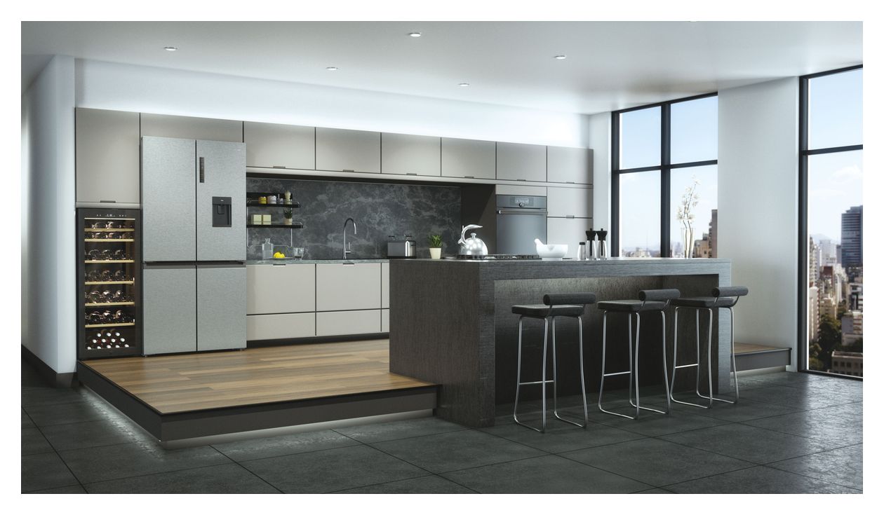 HWS84GNF Weinkühler Freistehend EEK: F 1 Zonen 84 Flasche(n) 