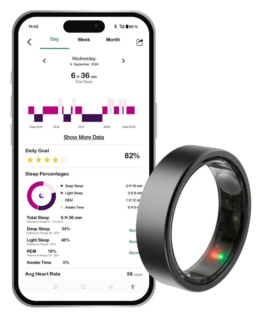 178645 One Smart Ring Größe 10  (Schwarz) 
