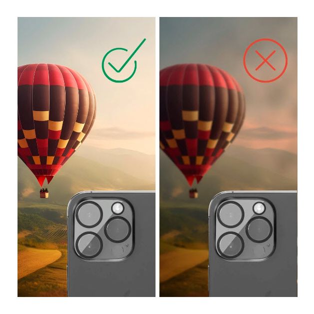 222742 Cam Protect Kameraobjektivschutz gehärtetes Glas 9H für  Apple iPhone 15 / 15 Plus Bruchfest, Schlagfest, Schlagfest, Kratzresistent, Splitterfrei, Schockresistent 