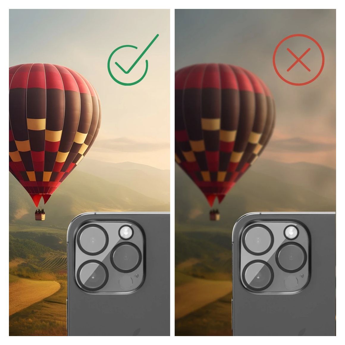 222793 Cam Protect Kameraobjektivschutz gehärtetes Glas 9H für  Apple iPhone 16 / 16 Plus Schlagfest, Schlagfest, Kratzresistent 