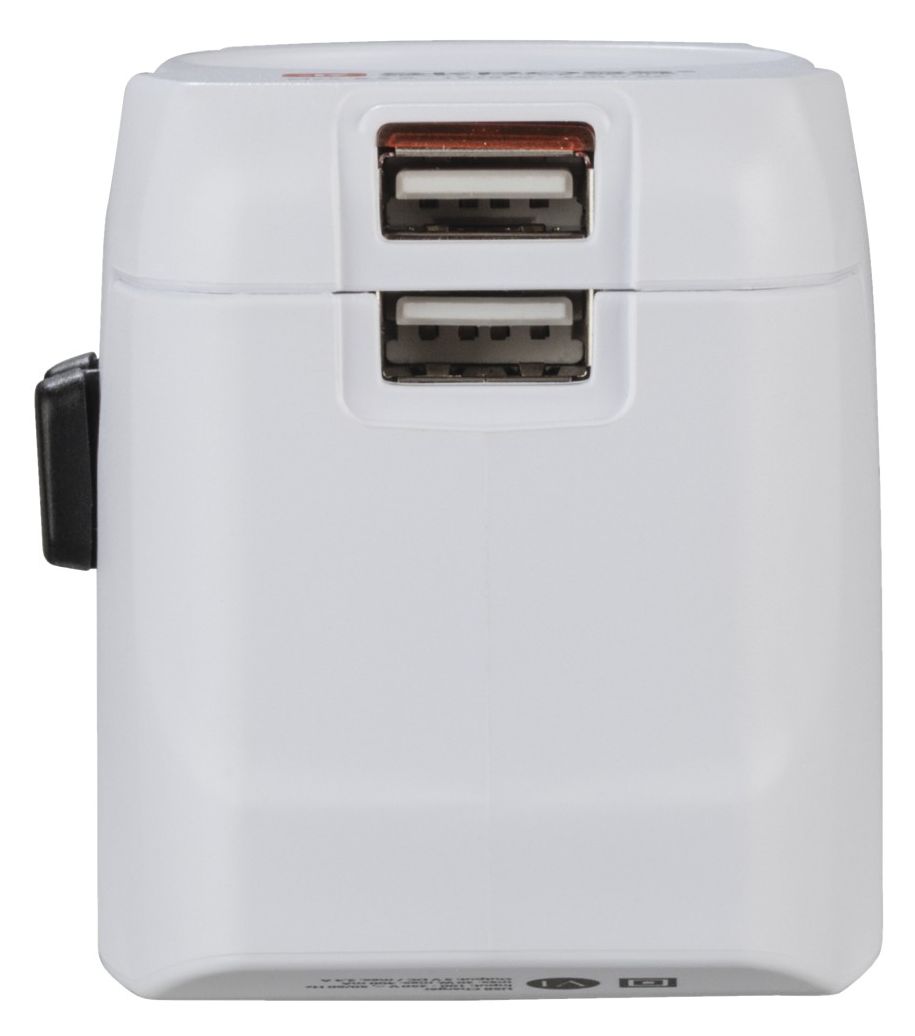 World Travel Pro Light USB Reiseadapter für bis zu 200 Länder 