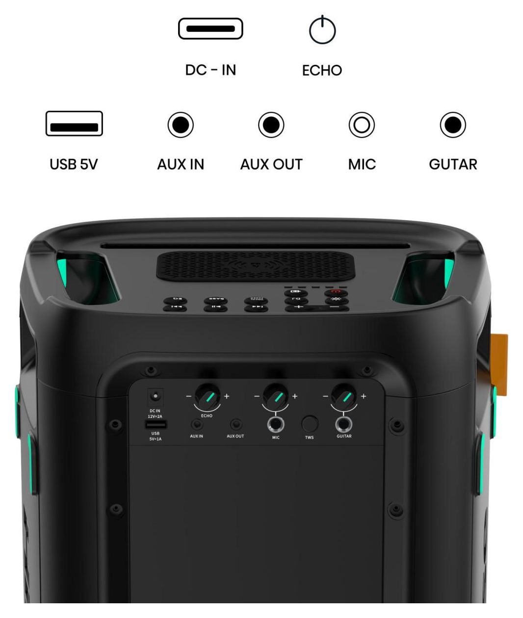 Party Storm 1 300 W Bluetooth Lautsprecher IPX4 Laufzeit bis 15 h  (Schwarz) 