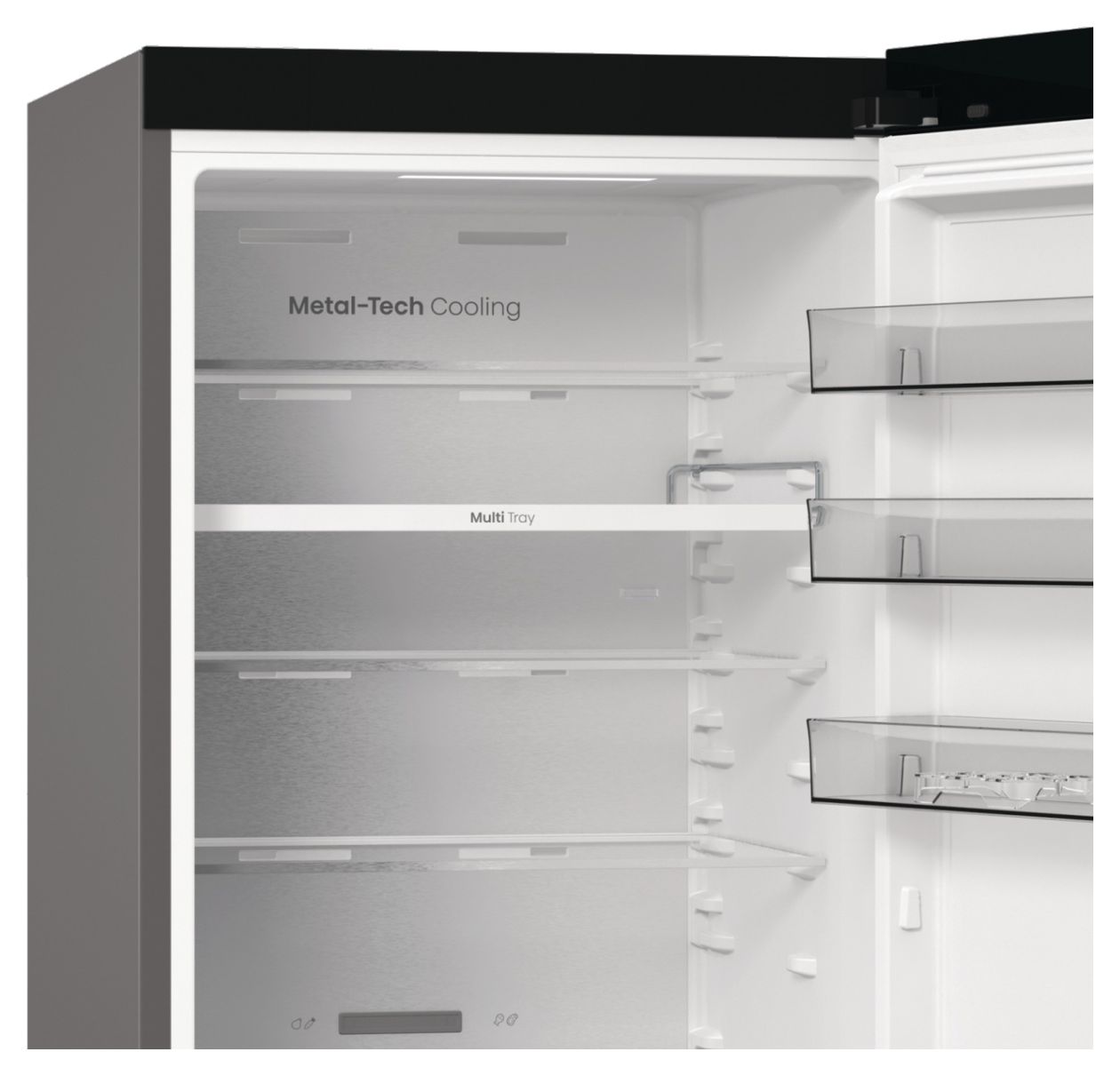 RB5P410SACC 253 l / 130 l Kühl-Gefrierkombi freistehend NoFrost 181,59 kWh Jahr (Grau, Edelstahl, Dunkles Grau) 