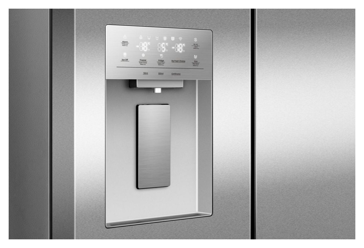 RQ5P470SYID Side-by-Side Kühl-/ Gefrierkombination 304 l / 87 l 235 kWh NoFrost 1785 mm x 794 mm  (Grau, Edelstahl) 