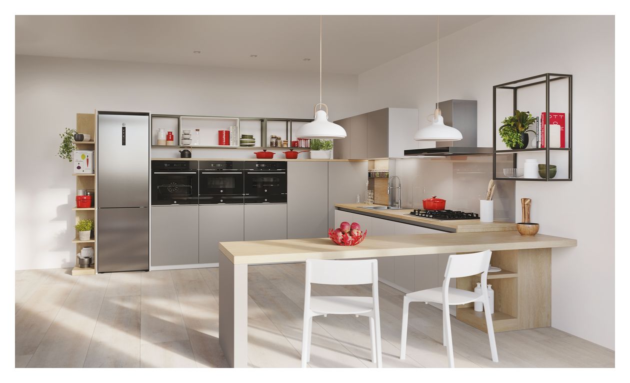 HOCE7620DX 258 l / 119 l Kühl-Gefrierkombi freistehend NoFrost 211 kWh Jahr  (Edelstahl) 