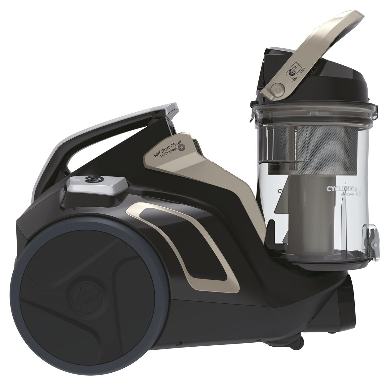 HP720PET Bodenstaubsauger Beutellos 850 W HEPA  (Schwarz) 