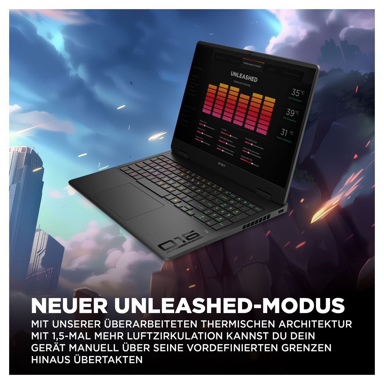 Omen 16-am0677ng 2K Ultra HD Notebook 40,6 cm (16 Zoll) 1920 x 1200 Pixel 1 TB SSD Windows 11 Home Intel® Core™ i7 max. 5,2 GHz  (Schwarz) 