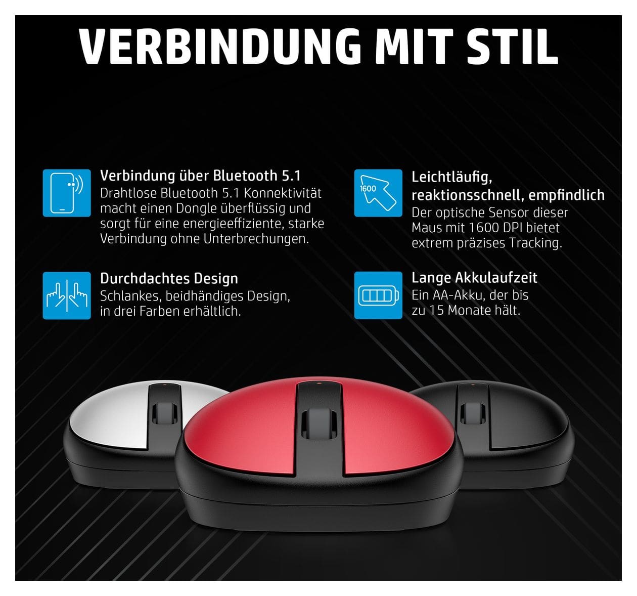 240 1600 DPI Büro Maus Optisch  (Rot) 