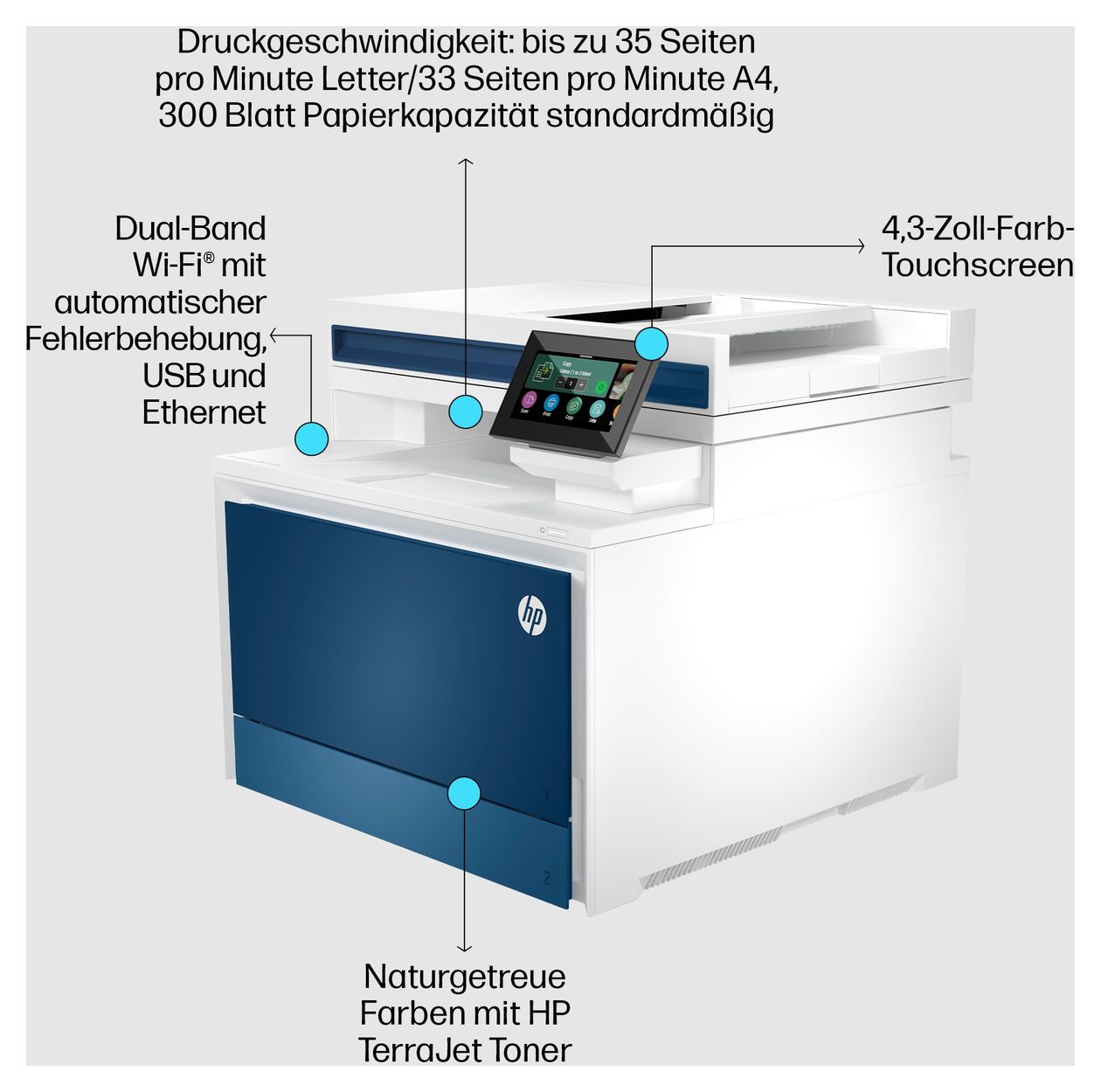 Color LaserJet Pro MFP4302fdw All in One A4 Laser Drucker 600 x 600 DPI 