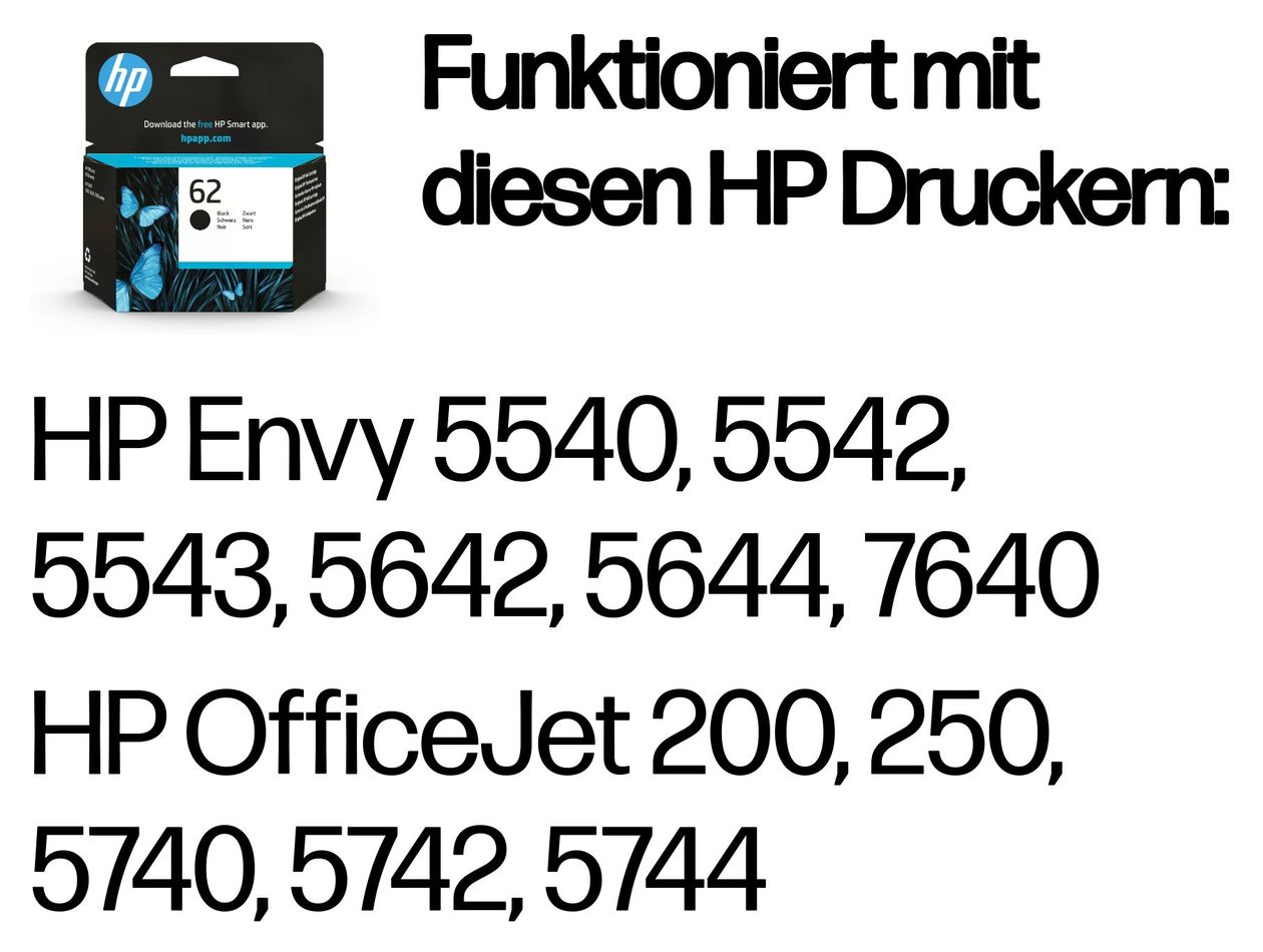 Nr.62 Druckerpatronen Schwarz 4 ml 200 Seiten 