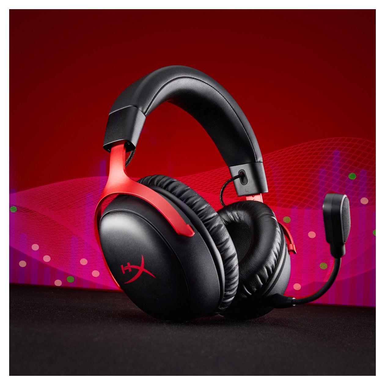 HyperX Cloud III IDS-Basismodell – Gaming-Headset (schwarz/rot) 