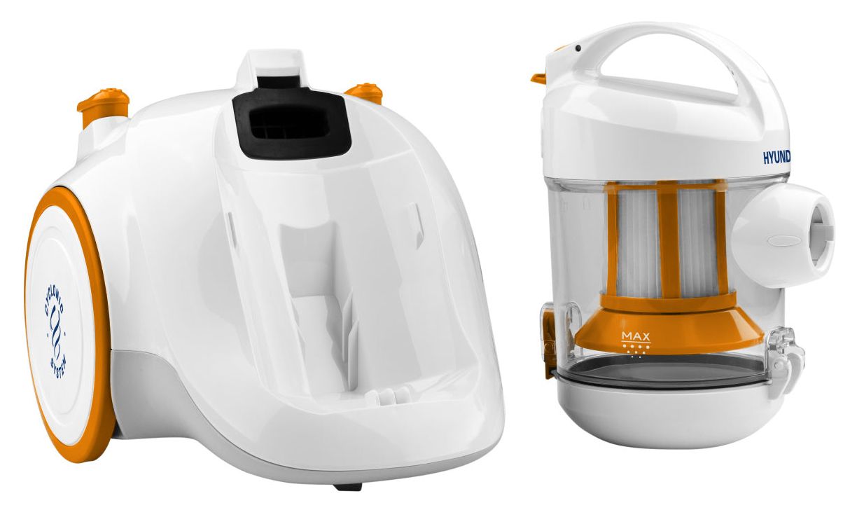 VC009 Bodenstaubsauger Beutellos 700 W HEPA  (Weiß, Orange) 
