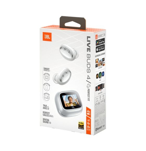 Live Buds 4 In-Ear Bluetooth Kopfhörer kabellos 8 h Laufzeit IP55  (Silber) 