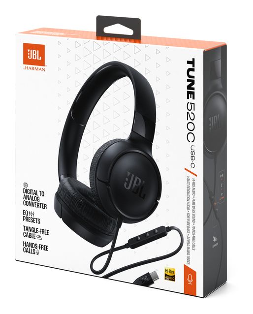 Tune 520C Ohraufliegender Kopfhörer Kabelgebunden USB Typ-C  (Schwarz) 