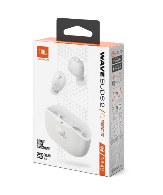 Wave Buds 2 In-Ear Bluetooth Kopfhörer Kabellos TWS IP54, IPX2  (Weiß) 