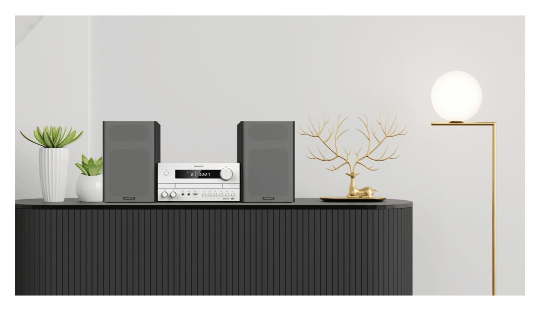 M-822DAB Heim-Audio-Mikrosystem DAB, DAB+, FM 50 W Bluetooth  (Schwarz, Weiß) 