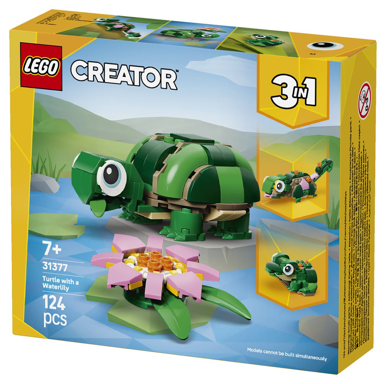 Creator 3-in-1 Schildkröte mit Seerose Bauset 124 Teile  (Mehrfarbig) 