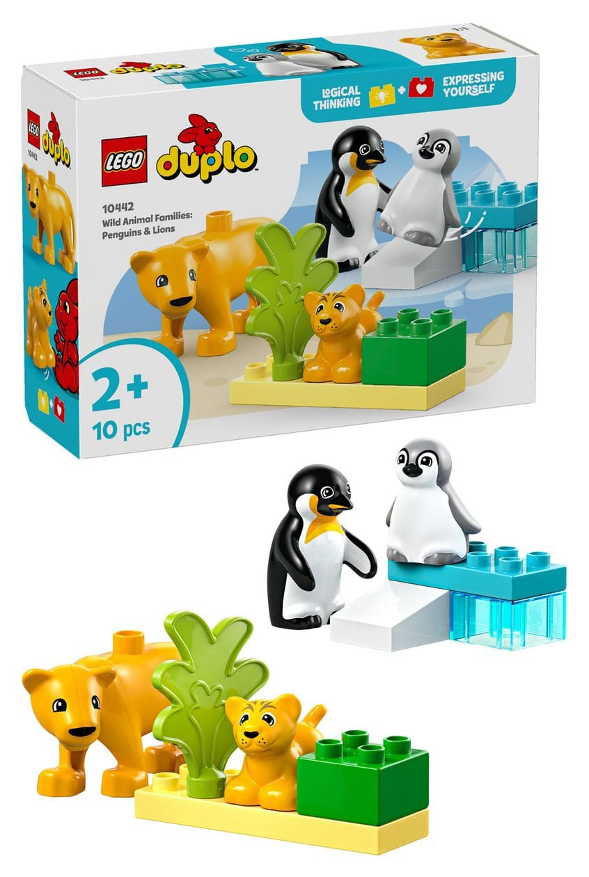 DUPLO Town Wildtier-Familien Pinguine und Löwen Bauset 10 Teile  (Mehrfarbig) 