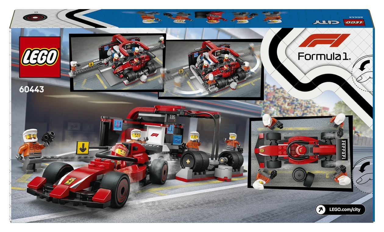 F1® Boxenstopp mit Boxencrew und Ferrari Flitzer 