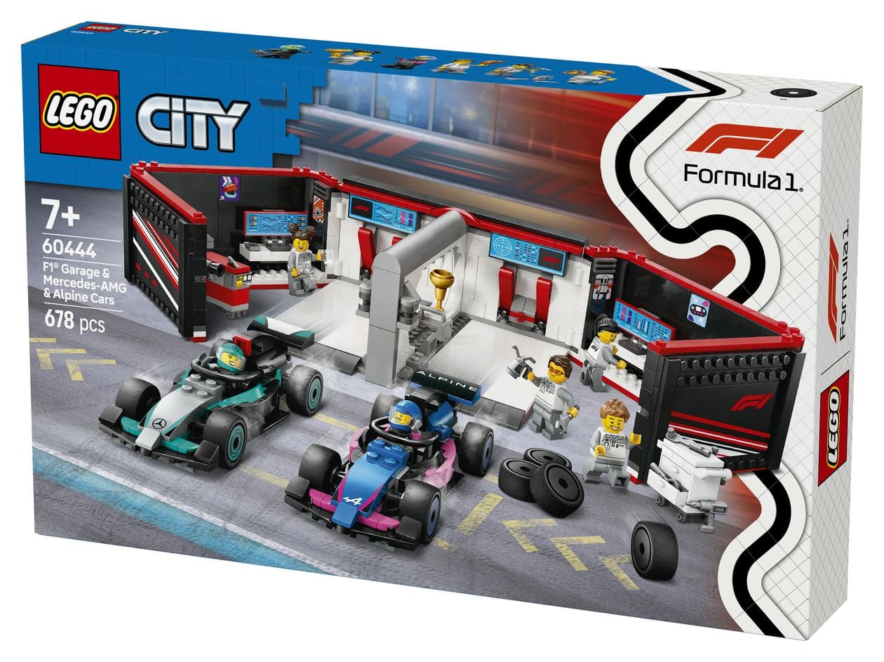 F1® Garage mit Mercedes-AMG & Alpine Rennautos 