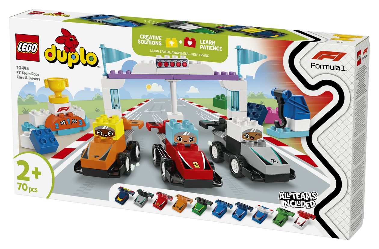 F1® Team Rennautos mit Rennfahrern 