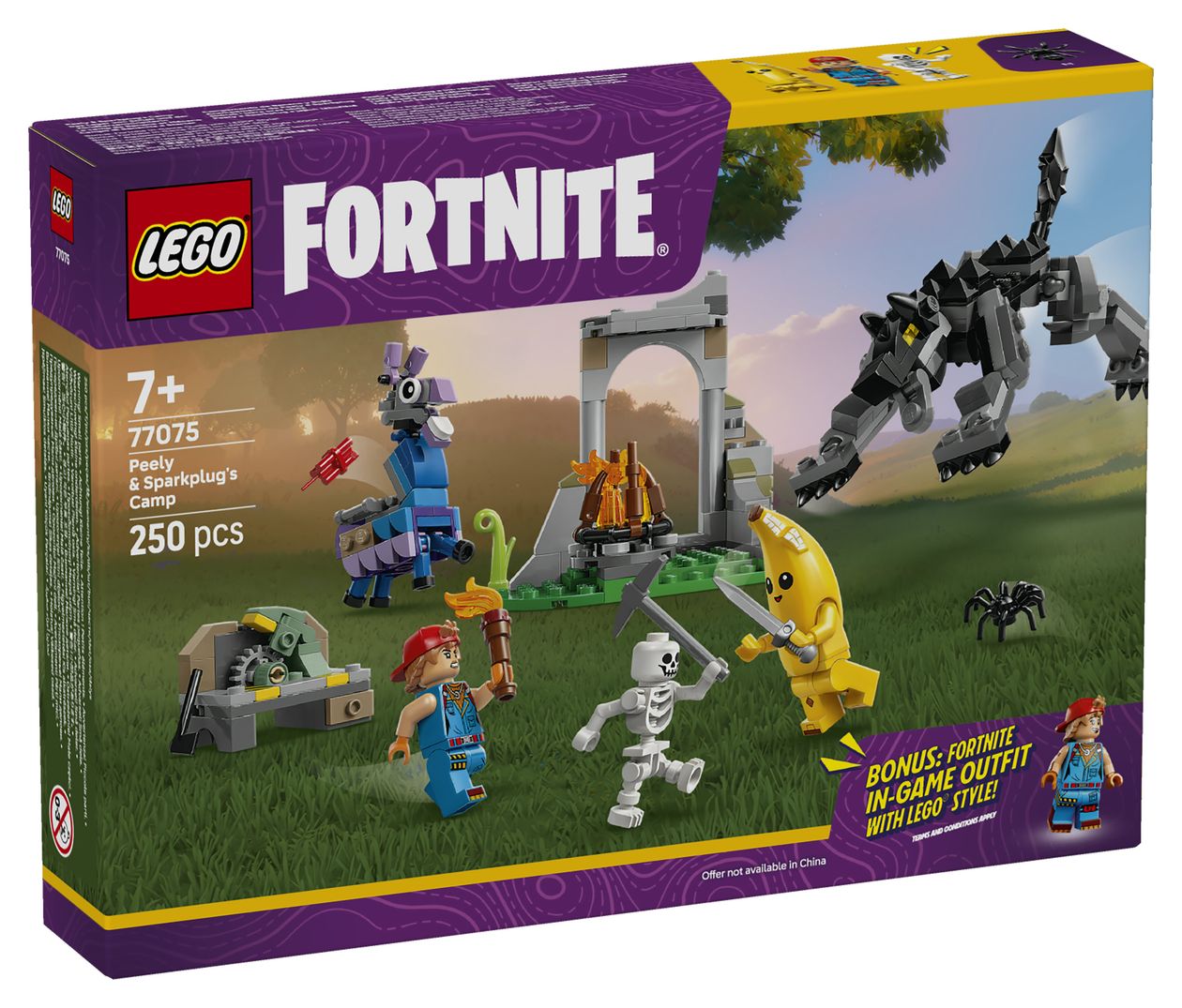 Fortnite Das Lager von Schali und der Zündkerzenkünstlerin Bauset 250 Teile  (Mehrfarbig) 