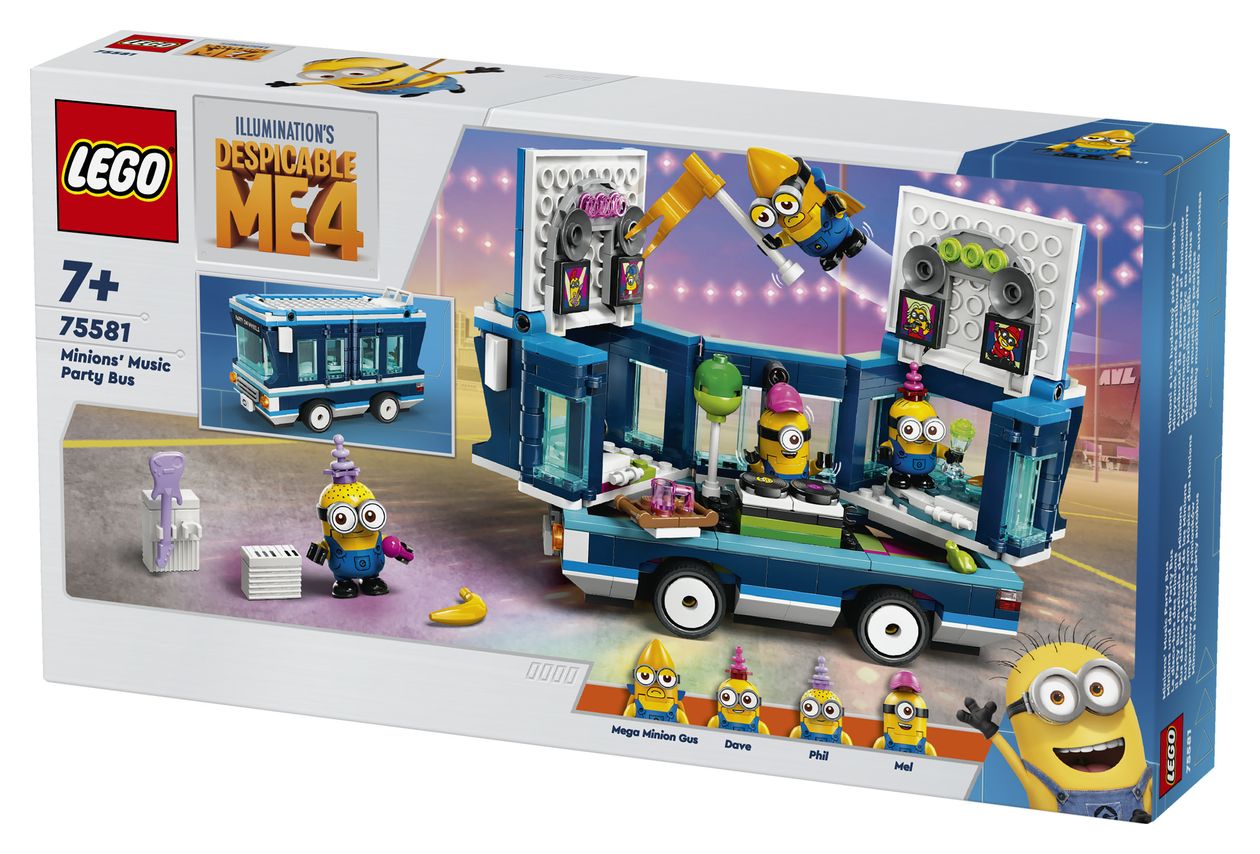 Ich Einfach unverbesserlich 4 Minions und der Party Bus Bauset 379 Teile  (Mehrfarbig) 