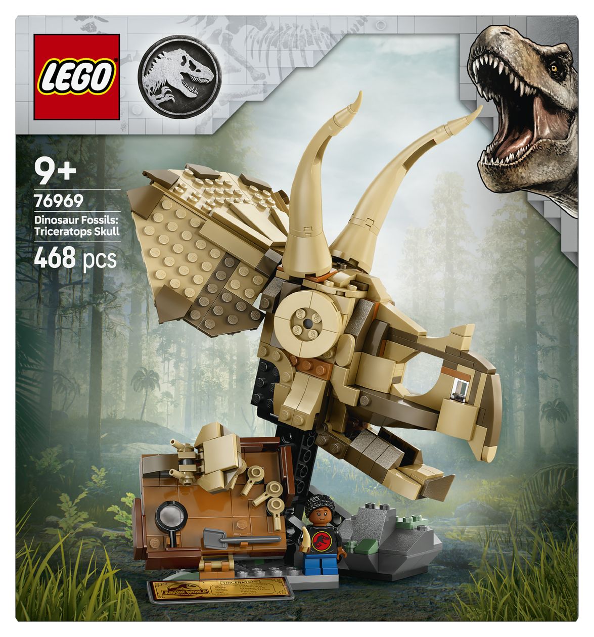 Jurassic World Dinosaurier-Fossilien Triceratops-Schädel Bauset 468 Teile  (Mehrfarbig) 