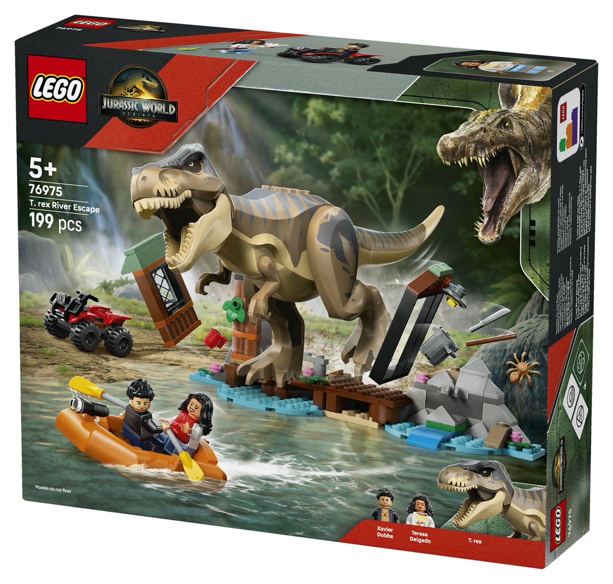 Jurassic World Flucht vor dem T.Rex Bauset 199 Teile  (Mehrfarbig) 