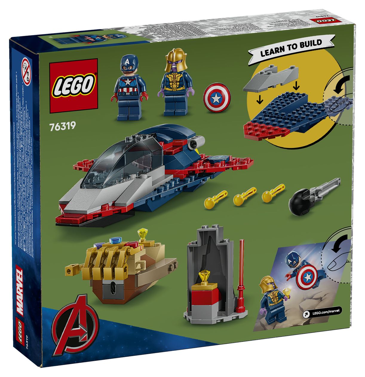 Marvel Captain America vs. Thanos Bauset 107 Teile  (Mehrfarbig) 