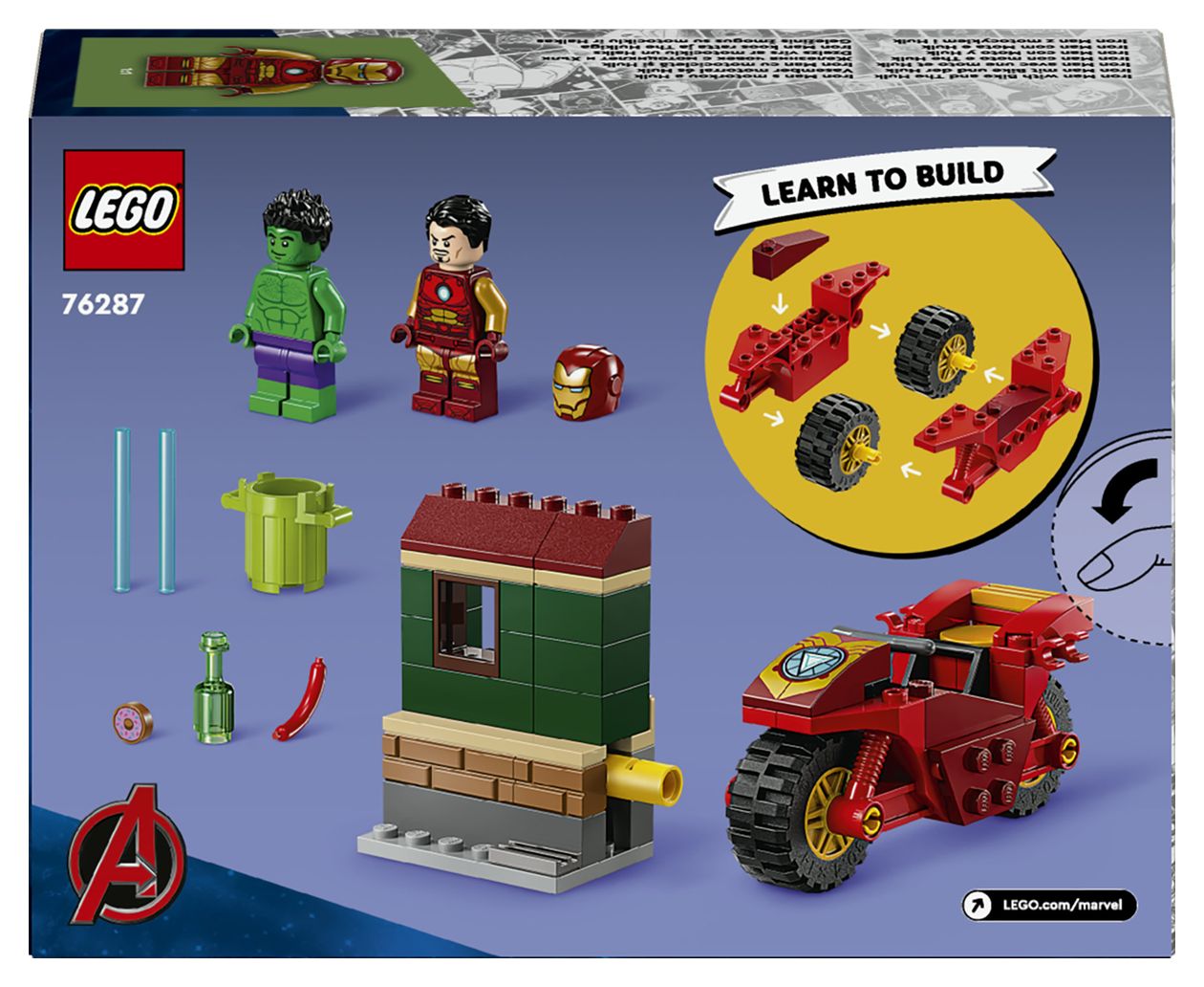 Marvel Iron Man mit Bike und der Hulk Bauset 68 Teile  (Mehrfarbig) 