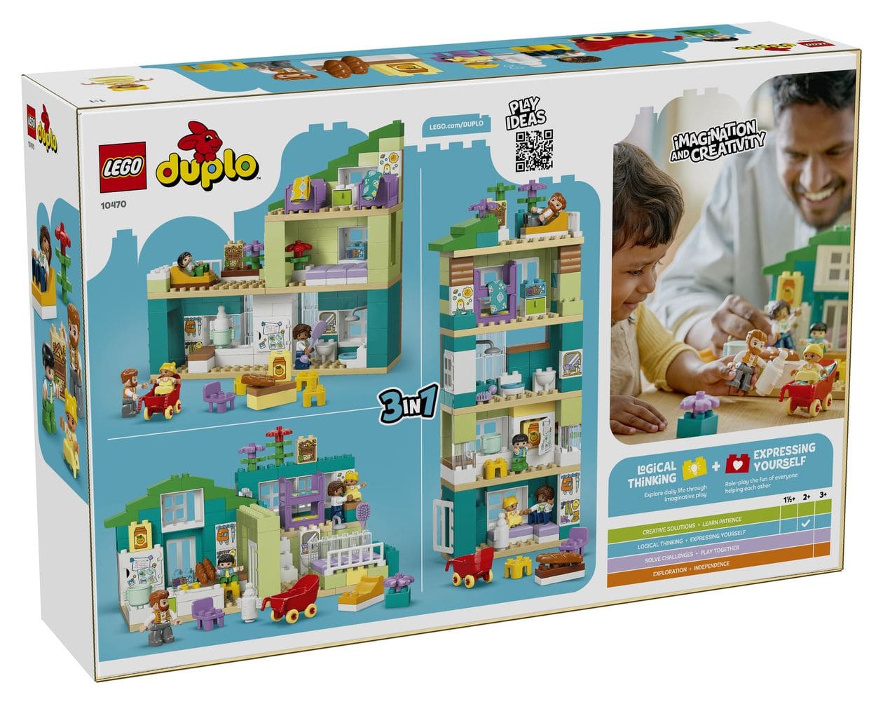 Modernes Familienhaus mit Figuren – 3-in-1-Set 