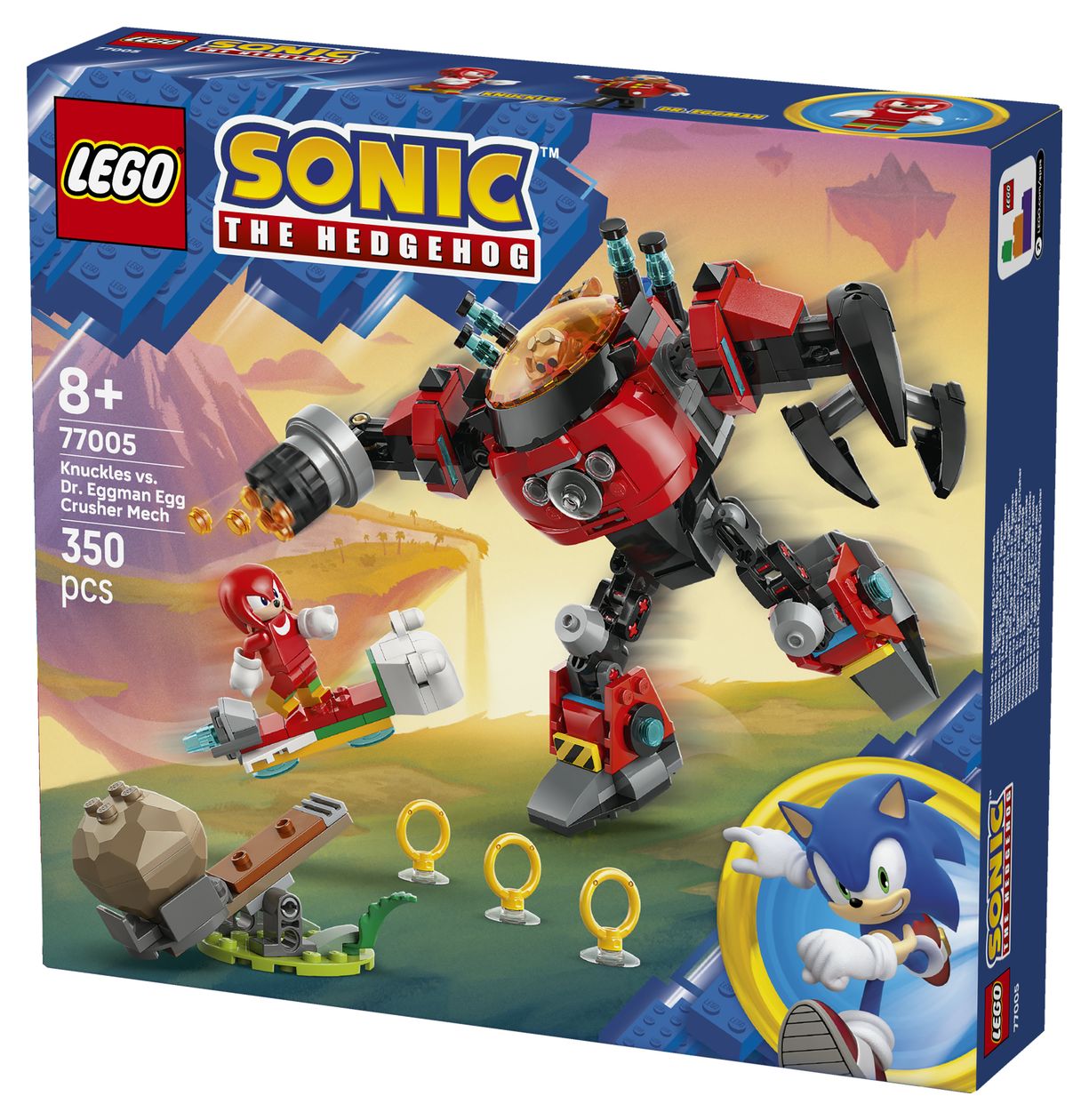 Sonic the Hedgehog Knuckles vs. Dr. Eggmans Egg Crusher Mech Bauset 350 Teile  (Mehrfarbig) 
