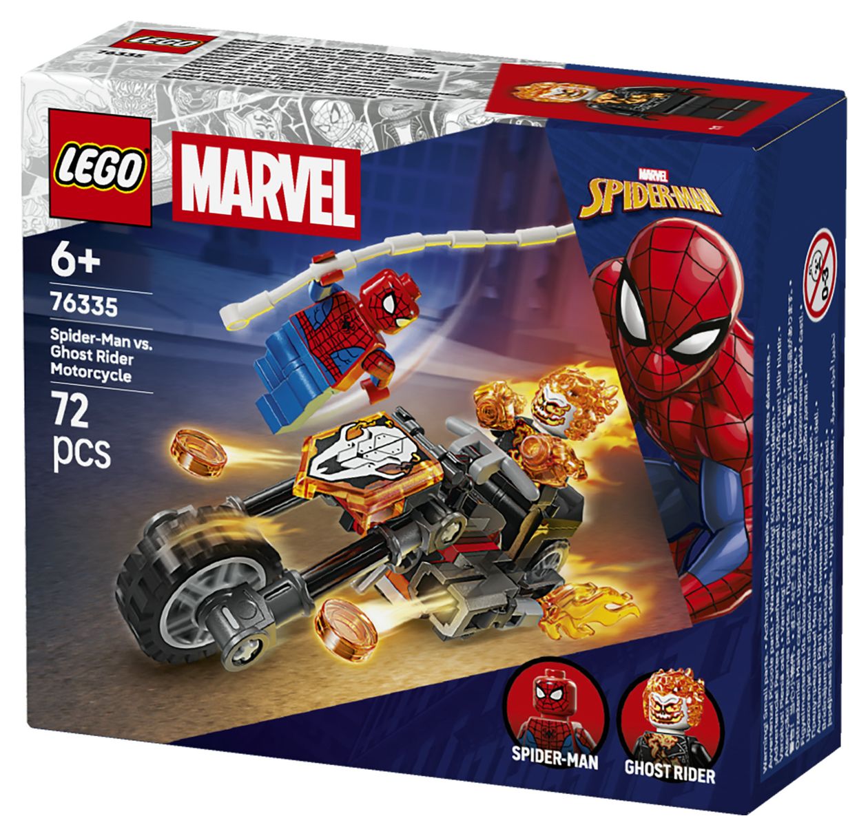 Spider-Man vs. Ghost Rider auf seinem Motorrad 