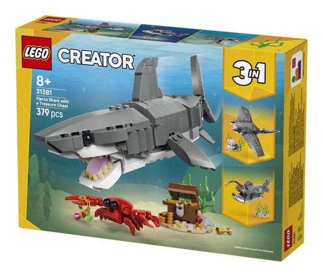 Wilder Hai mit Schatztruhe 