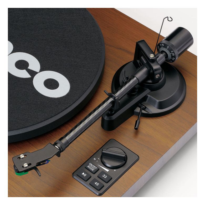 LS-600 Audio-Plattenspieler mit Riemenantrieb  (Schwarz, Holz) 