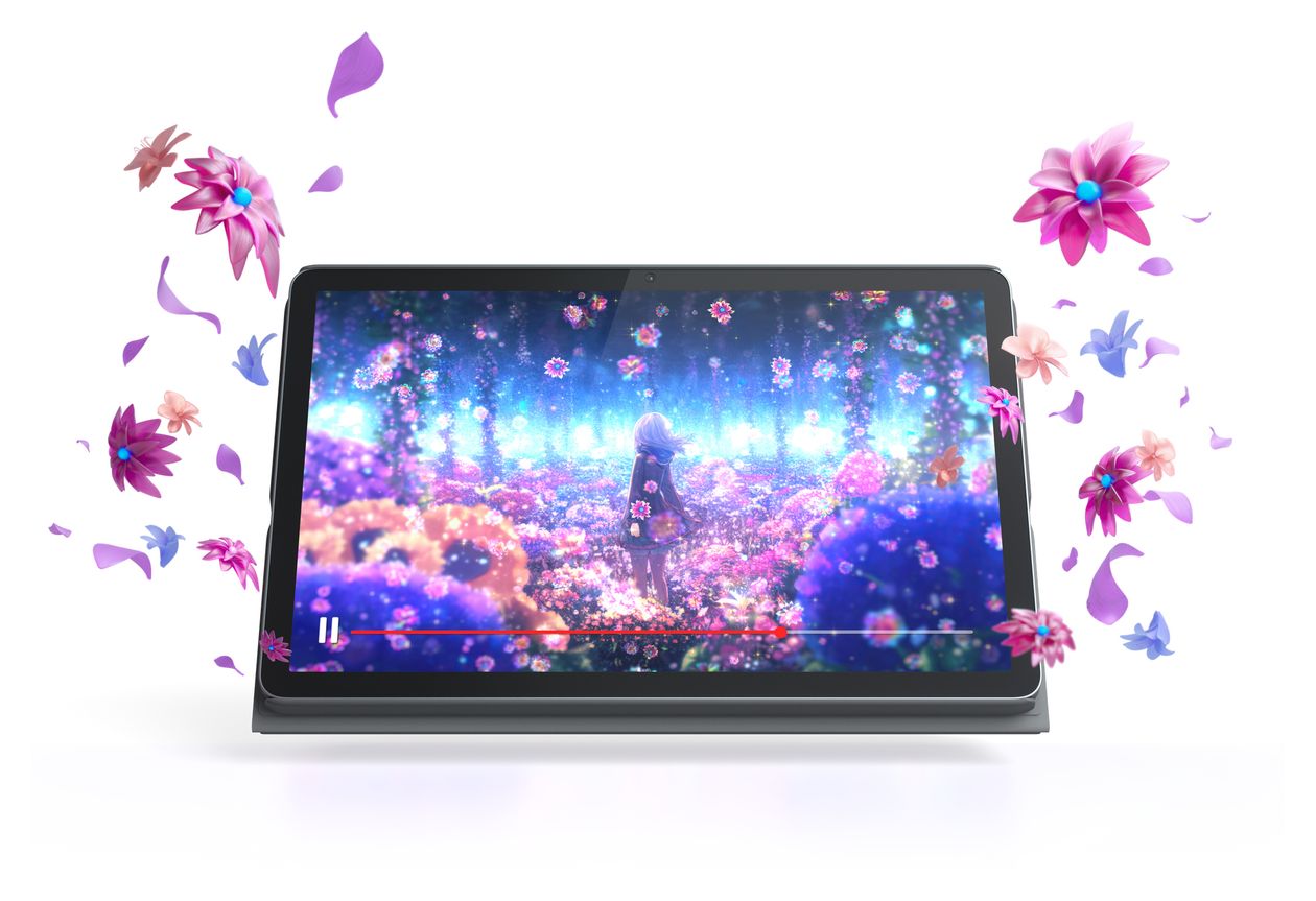 Tab inkl. Folio Case 64 GB Tablet 25,6 cm (10.1 Zoll) 1,8 GHz Android 8 MP (Luna Grey) 